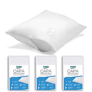 Kit 3 Capas Protetoras de Travesseiro Repelente a líquidos Nap Home