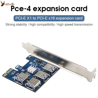 BULL [READY] PCI-E to PCI-E Adapter 1 Turn 4 PCI-Express Slot 1x to 16x USB 3.0 Special Riser Card PCIe Converter for BTC Miner Mining BULL CCE