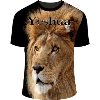 camiseta leão yeshua jesus ,leão da tribo de judá estampada.
