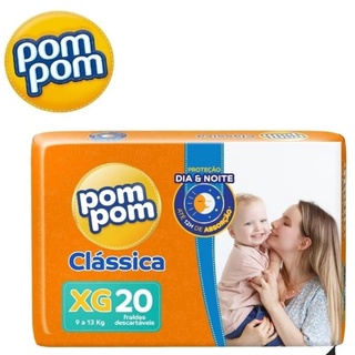Fralda Infantil Pompom Clássica Jumbo XG C/20 - Pom Pom