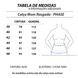 PHASE Calça Mom Boyfriend Jeans Rasgada 100% Algodão Premium (3)