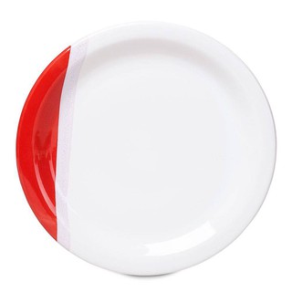 Jogo 6 Pratos Raso Jantar Em Porcelana Ceramica Branco e Colorido P/ Buffet E Restaurante 25 cm - Prato Refeição Self Serveci (5)