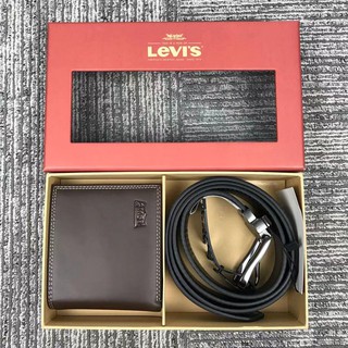Levi’s Belt Men Genuine Leather Luxury Waist Strap Jeans Pants Pin Buckle Waistband + Wallet