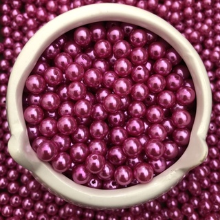 Pérola 8mm ABS Rosa Pink 55 UNIDADES Diy Miçanga Conta - Material Bijuteria