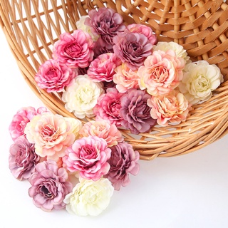 10 peças de flores artificiais 5 cm rosa seda cabeça festa de casamento decoração de jardim doméstico