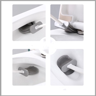 Escova Sanitária Lavatina Quadrada Silicone Limpar Vaso Privada Com Adesivo Para Parede Banheiro Toalete (5)