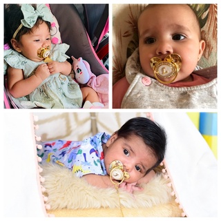 26 Nome Letra Inicial Do Bebê Chupeta E Clipes Livre De BPA Silicone Infantil Mamilo Bling Ouro Newborn Manequim Calmante (5)