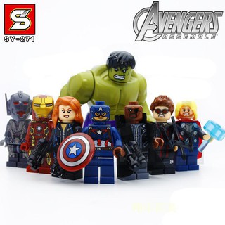 8 Pçs/Conjunto Super-Heróis Os Vingadores 2 / Blocos de Construção de Brinquedo / Compatível com Lego SY271