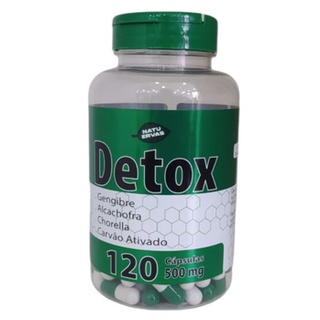 Detox 120 Cápsulas 500 mg - Queima Gordura Corporal e Desintoxicante (1)