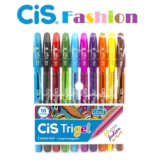 Caneta Cis Trigel Cores Fashion - Kit C/ 10 Unidades