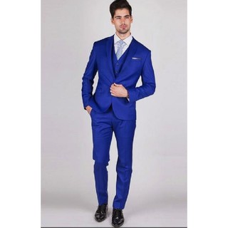 Terno masculino Completo Oxford Azul Royal ( Blazer + calça) - Slim Fit - Corte Italiano (5)