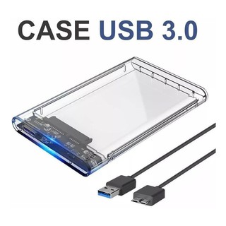 Case Para Hd e SSD Externo Gaveta Sata 2.5 USB 3.0 Transparente Notebook Transmissão 6gbps