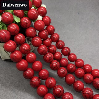 Red Turquesa Beads 4-12mm Pulseira De Contas Redondas E Pedra Natural Solta Jóias Diy (1)