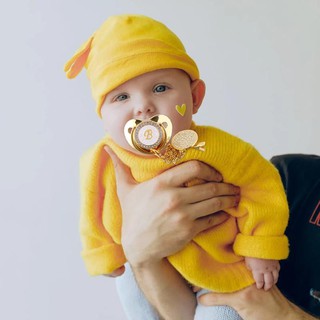 Nome Letra inicial Chupeta e clipes para chupeta de bebê de silicone grátis Bpa Bico de bebê de silicone dourado para recém-nascido A-Z (7)