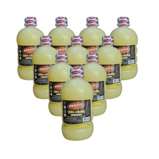 Kit 10 Cera Liquida Carnaúba Brilho e Proteção 500 ml Protec