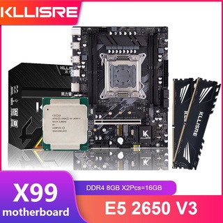 Kllisre X99 motherboard combo kit set Xeon E5 2650 V3 LGA 2011-3 CPU 2 Pcs X 8 Gb = 16 2666 Mhz Memória DDR4 uwS0
