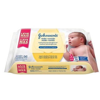 Lenço Umedecido Johnson's Baby Recém-Nascido Sem Fragrância com 96 unidades - Envio a jato para SP (2)