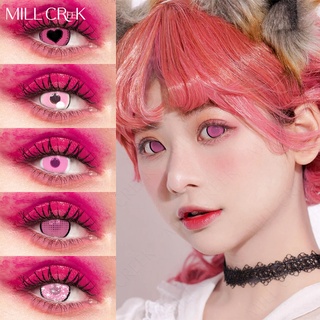 Rosa Cosméticos Lentes De Contato 2 Pcs/Par Colorido Para Os Olhos Menina Beleza Maquiagem Cor Natural Lente Cosplay