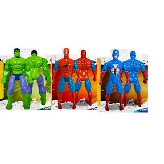 Bonecos Homem Aranha + Hulk + Capitão America Vingadores Heróis Aventureiros 40 Cm