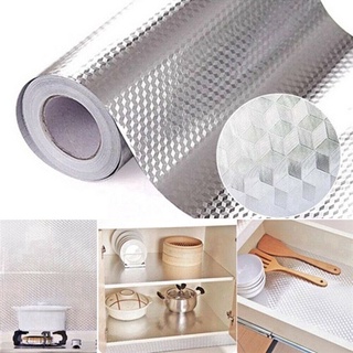 Adesivo De Alumínio Auto Colante À Prova De Óleo À Prova D 'água Para Decoração De Parede / Cozinha / Casa/Papel de parede de cozinha (1)