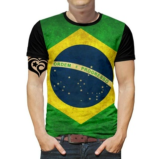 Camiseta do Brasil Masculina Bandeira Blusa Flag