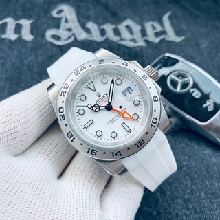 Rolex Explorer Series Relógio esportivo mecânico automático Relógio empresarial Relógio casual com cinto de borracha