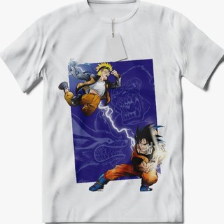 Camiseta Estampada - Animes - Goku e Naruto - Unisex