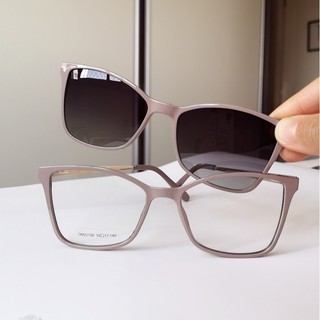 Óculos 2 em 1 Clip On Grau + Sol FEMININO moderno (1)