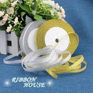(25 yards/roll) 3/8'' (10mm) Gold and Silver ribbon Christmas packaging ribbon high-grade quality