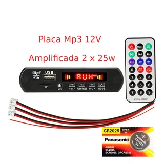 Placa Mp3 Player Usb Sd Bluetooth Amplificada 2x25w