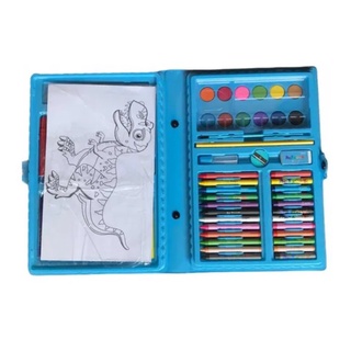 Maleta Escolar Kit Pintura Infantil 48 Peças Canetinhas Lápis Giz Cera + Desenhos Colorir Estojo (4)