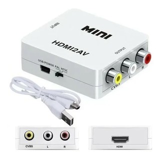 Mini Adaptador Conversor De Hdmi Para Video Composto Rca 2av Áudio Completo 1080p tv Tubo tv 710