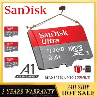 Micro Sd Sandisk Cartão De Memória 128gb Para Celular 64gb/512gb
