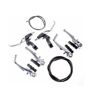 kit freio v brake logan aluminio c/ manete + cabo e capa para bicicleta bike promoção