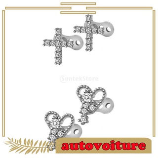 4pcs Dermal Anchor Tops and Base Titanium Steel Piercing Jewelry