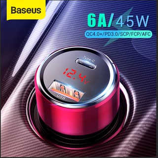 Baseus 45W Fast Charging USB Car Charger Support Supercharge SCP QC3.0 4.0 for Xiaomi Huawei