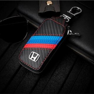 1PC Carbon fiber embossed leather car keys Case holder for Honda civic accord crv fit jazz dio city hornet 600 hrv cbr