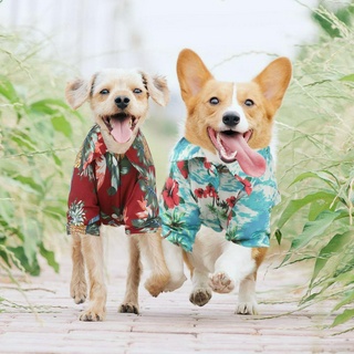 🍒 QINJUE 1Pcs Camiseta/Blusa Polo Estilo Havaiano Para Animais De Estimação/Cachorros/Camisetas Cachorro Verão (6)