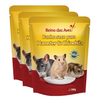kit 3un Banho Seco Para Hamster E Chinchila 700g - Reino Das Aves