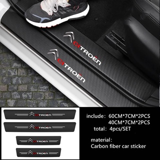 4 Peças Adesivo Protetor De Fibra De Carbono Para Carro Citroen C1 C2 C3 C4 C5 C3 Picasso C-Elysee Jumper Acessórios