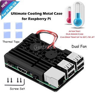 Fire Computing Raspberry Pi 3/Pi 2 Model B Aluminum Case Enclosure with Dual Cooling Fan