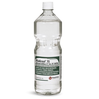 Álcool 70% Líquido Bactericida Limpeza Desinfecção 1 litro - Rioquimica (1)
