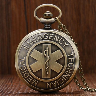 Relógio De Bolso Unissex De Quartzo Com Corrente De Bronze Para Enfermeiras Médicos