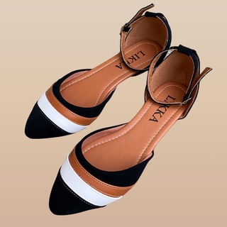 sapatilha feminina bico fino preta salomé sandalia moda rasteira sapato calçado promoçao 113