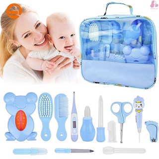 Bebê Recém-Nascido Crianças Cuidados Com Os Cabelos Saúde Termômetro Escova Kit De Higiene 13 Pçs / Cjto