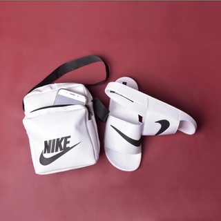 Chinelo Nike Slide Kit Bolsa + Unissex Slide Estilo Sandálias Branco/ Preto