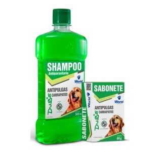 Shampoo para cães Anti Pulgas e Carrapatos + Sabonete Antipulgas / Carrapatos Dugs (kit 1 Shampoo + 1 Sabonete) (1)