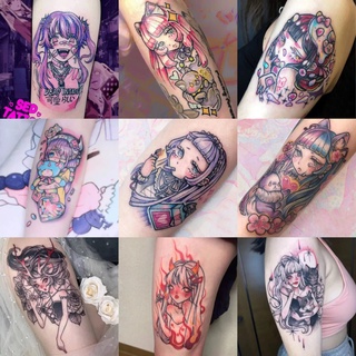Tatuagem Temporária Kawaii Aesthetic Girl Punk E-girl Tumblr Tatoo Fake Colorida Tatuagem Falsa