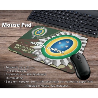 Mouse Pad Exército 2022 Modelo 1 Personalizado Com Patente e Nome