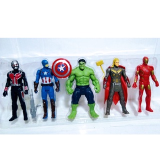 Kit Bonecos Super Heróis Avengers Marvel vingadores 5 Figuras de Ação 15 cm Articuláveis Herois